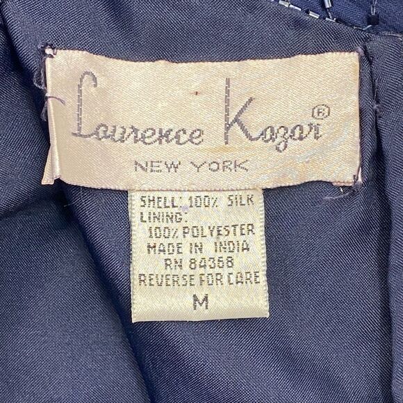 LAURENCE Kazar Blue Beaded Silk Maxi Dress Medium - Picture 12 of 12